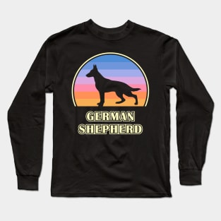 German Shepherd Vintage Sunset Dog Long Sleeve T-Shirt